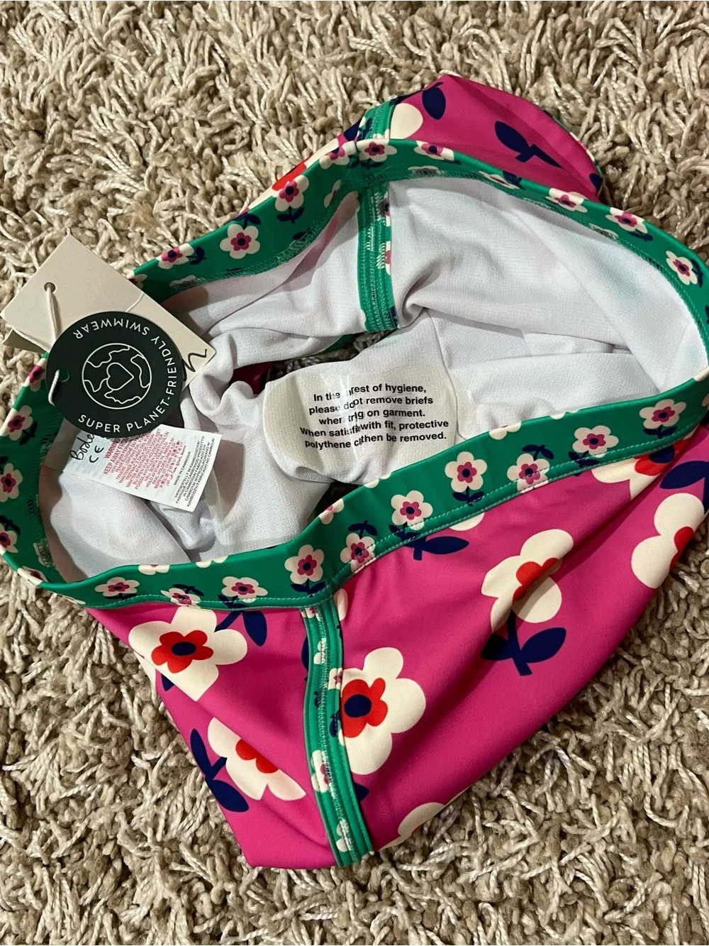 NWT❤️Mini Boden Girls Rash Guard Swimsuit Set sz13/14Y